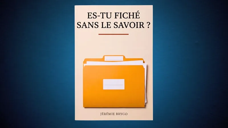 Couverture du manuel « Es-tu fiché sans le savoir ? » : un dossier administratif orange rempli de documents