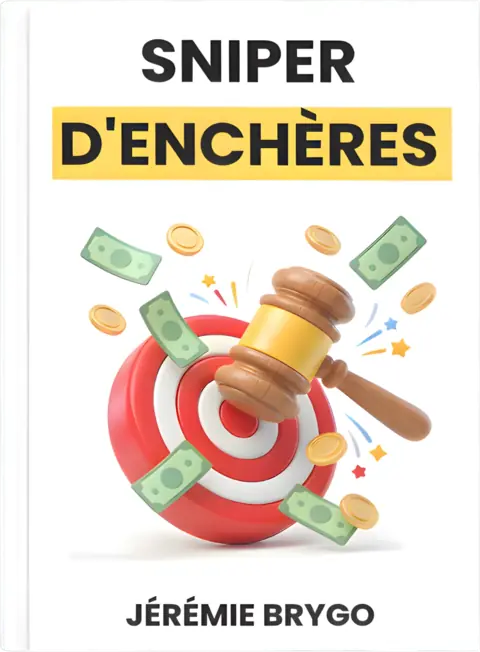 Sniper d'Enchères, le manuel de Jérémie Brygo pour acheter aux enchères publiques et revendre avec profit