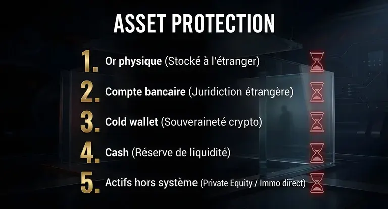 5 solutions pour protéger son patrimoine face à l'euro numérique : or physique, compte étranger, cold wallet, cash, actifs tangibles