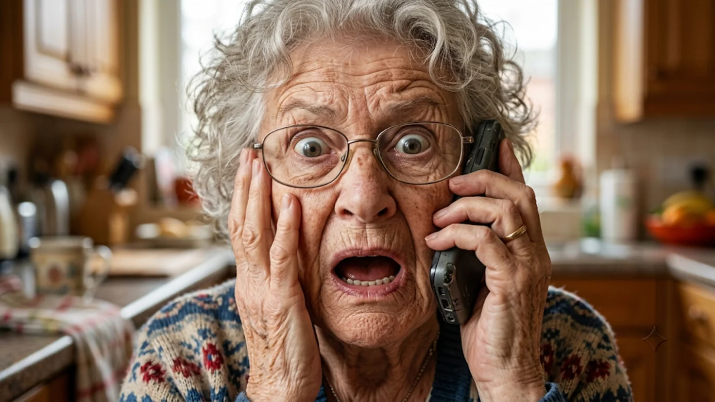 Démarchage téléphonique interdiction 2026 : une retraitée stupéfaite au téléphone face à un appel commercial
