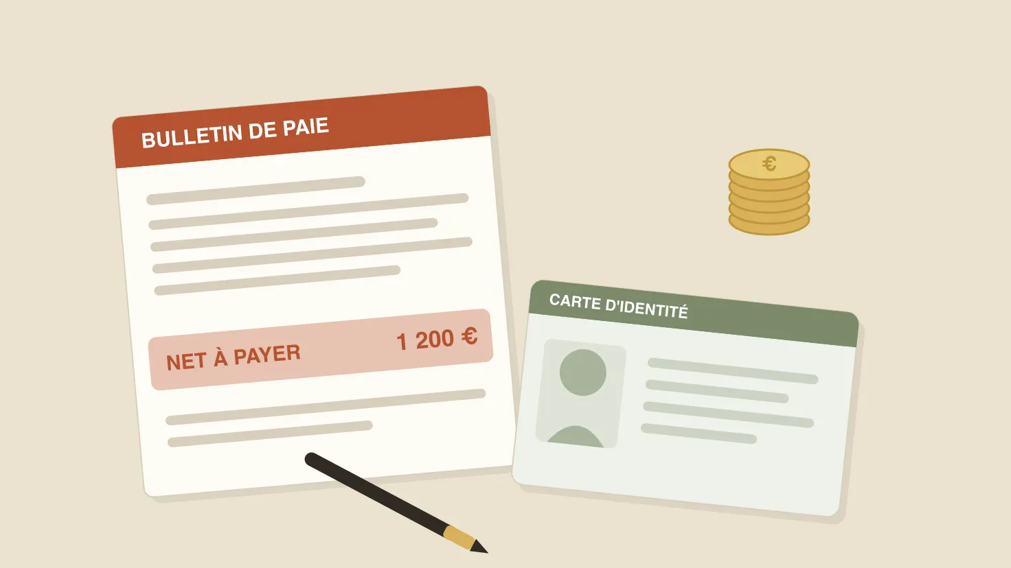 Bulletin de paie montrant le salaire net, base du calcul de la prime d'activité