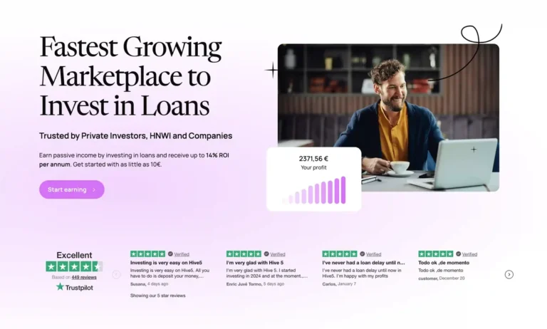 Plateforme Hive5 P2P crowdlending avec avis Trustpilot et rendement 14%